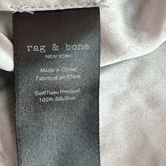 Rag & Bone Debbie XXS Silk Surplice long sleeves gray Minimalist blouse - Picture 11 of 12
